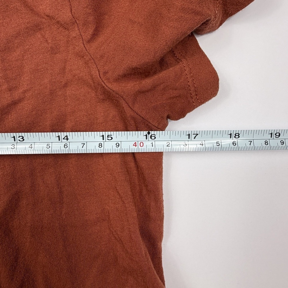 Anthropologie t.la Rust Orange Peplum Top Women's Small Cotton Modal - Picture 9 of 10